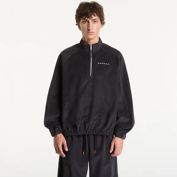 Jordan Hoodica Jordan Flight Men's Corduroy 1/2-Zip Top Black/ Black/ Dk Smoke Grey/ White S