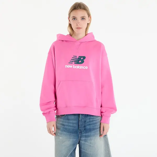 New Balance Hoodica New Balance Athletics French Terry Logo Hoodie Pink Satin M