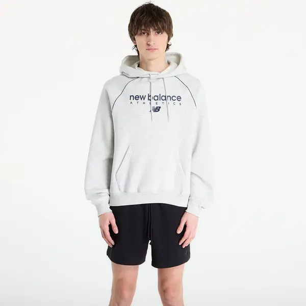 New Balance Hoodica New Balance Linear Graphic Fleece Hoodie Ash Heather XL