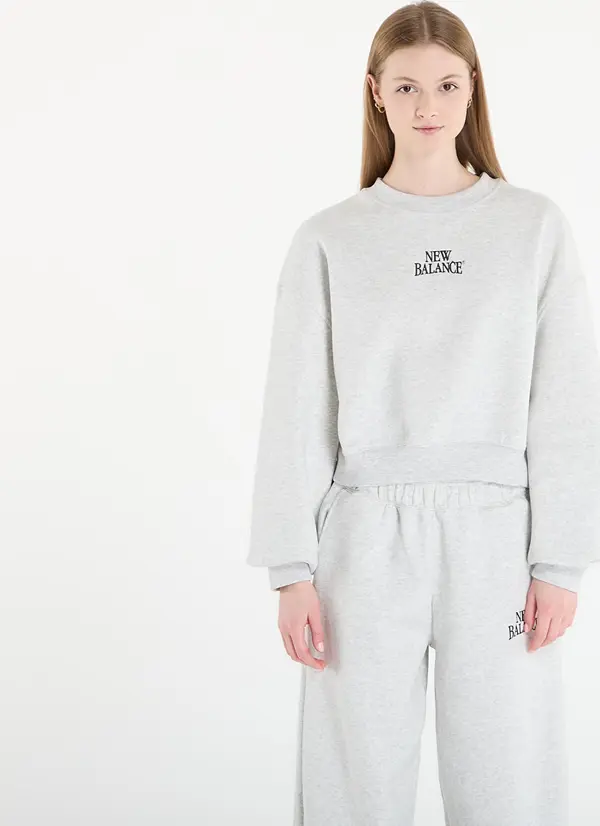 New Balance Hoodica New Balance Linear Heritage Fleece Crew Ash Heather M