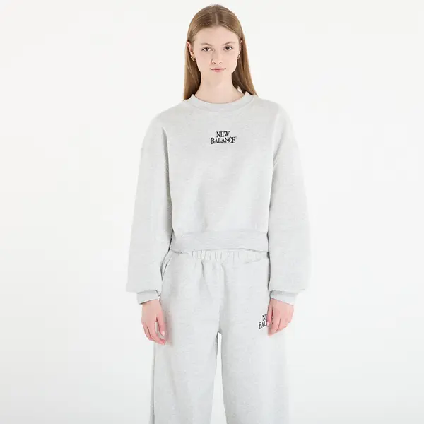 New Balance Hoodica New Balance Linear Heritage Fleece Crew Ash Heather M