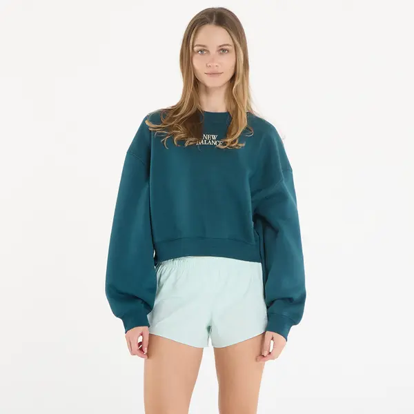 New Balance Hoodica New Balance Linear Heritage Fleece Crew Medusa Green S
