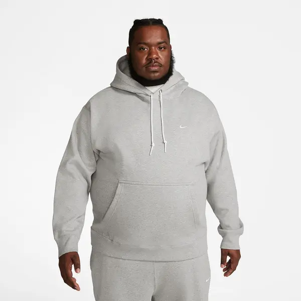 Nike Hoodica Nike Solo Swoosh Men's Fleece Pullover Hoodie Dk Grey Heather/ White XL