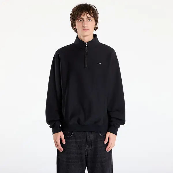 Nike Hoodica Nike Solo Swoosh Men's Fleece Quarter-Zip Top Black/ White XS