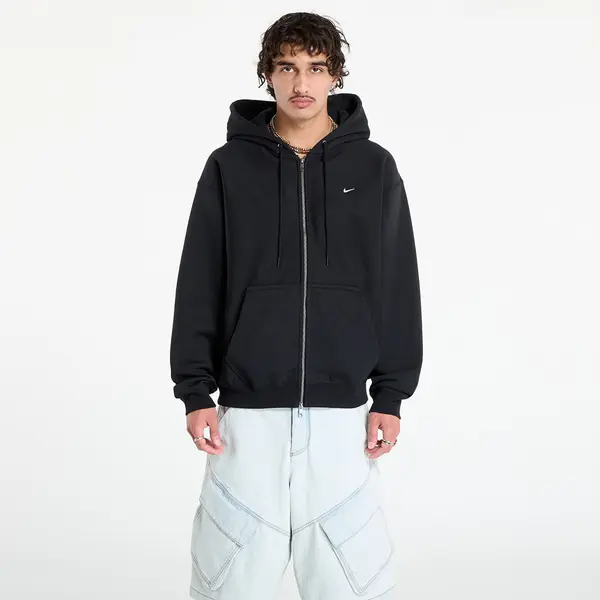 Nike Hoodica Nike Solo Swoosh Men's Full-Zip Fleece Hoodie Black/ Black/ White M
