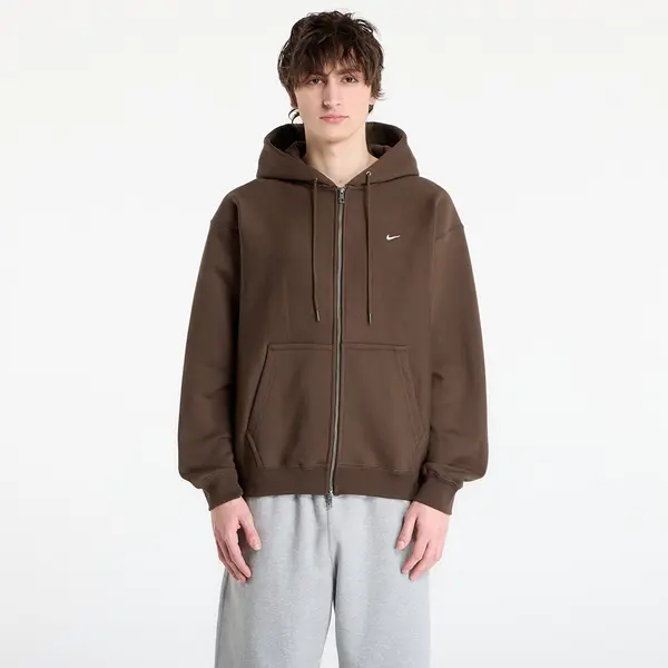 Nike Hoodica Nike Solo Swoosh Men's Full-Zip Fleece Hoodie Dark Hazel/ White S