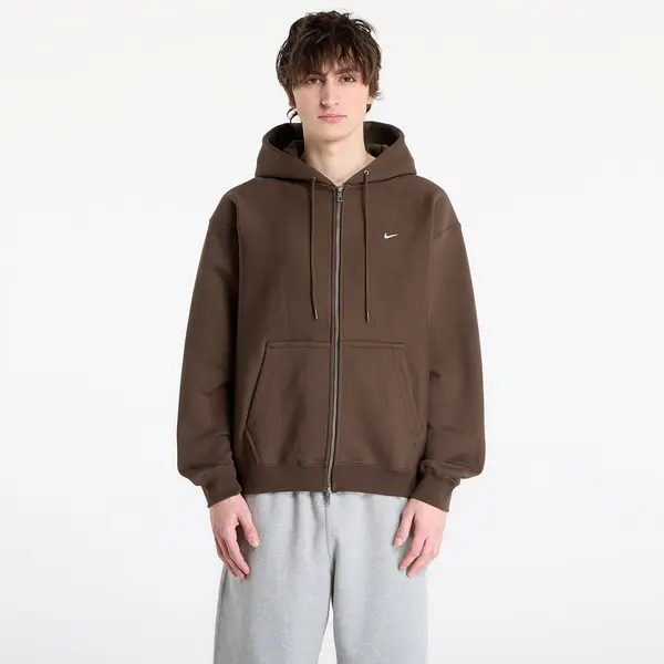 Nike Hoodica Nike Solo Swoosh Men's Full-Zip Fleece Hoodie Dark Hazel/ White XL