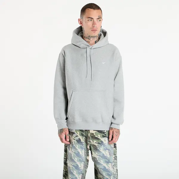 Nike Hoodica Nike Solo Swoosh Men's Pullover Hoodie Dk Grey Heather/ Lt Smoke Grey/ White XXL