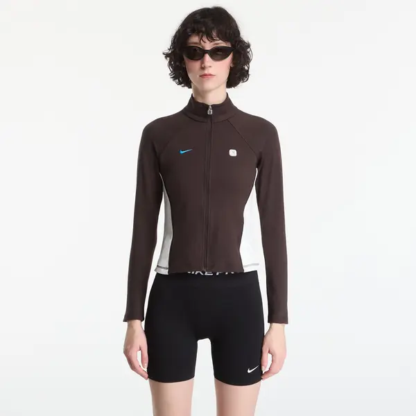 Nike Hoodica Nike Sportswear Women's Full-Zip Long-Sleeve Top Velvet Brown/ Sail L