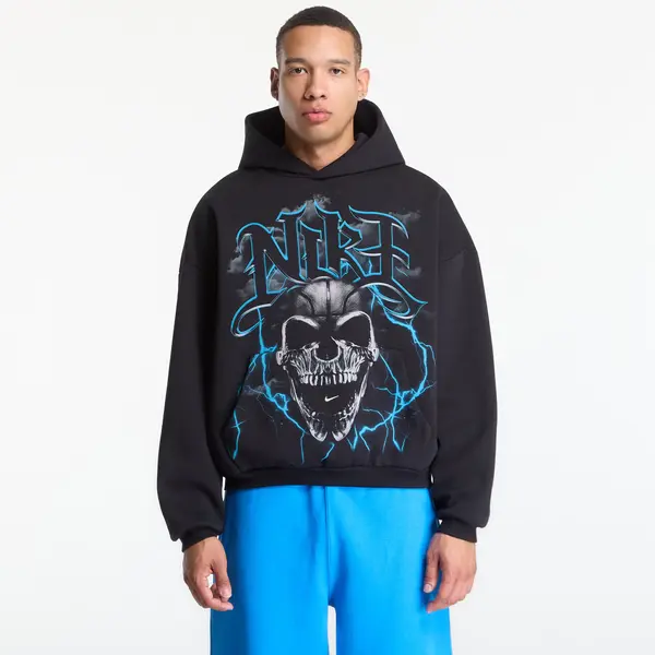 Nike Hoodica Nike Standard Issue Men's Brushed Pullover Basketball Hoodie Black/ Lt Current Blue/ Pale Ivory XXL