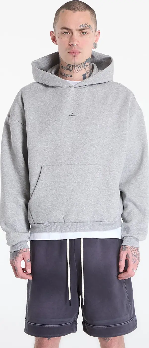 Nike Hoodica Nike Standard Issue Men's Therma-FIT Brushed Basketball Pullover Hoodie Dk Grey Heather/ Black XXL
