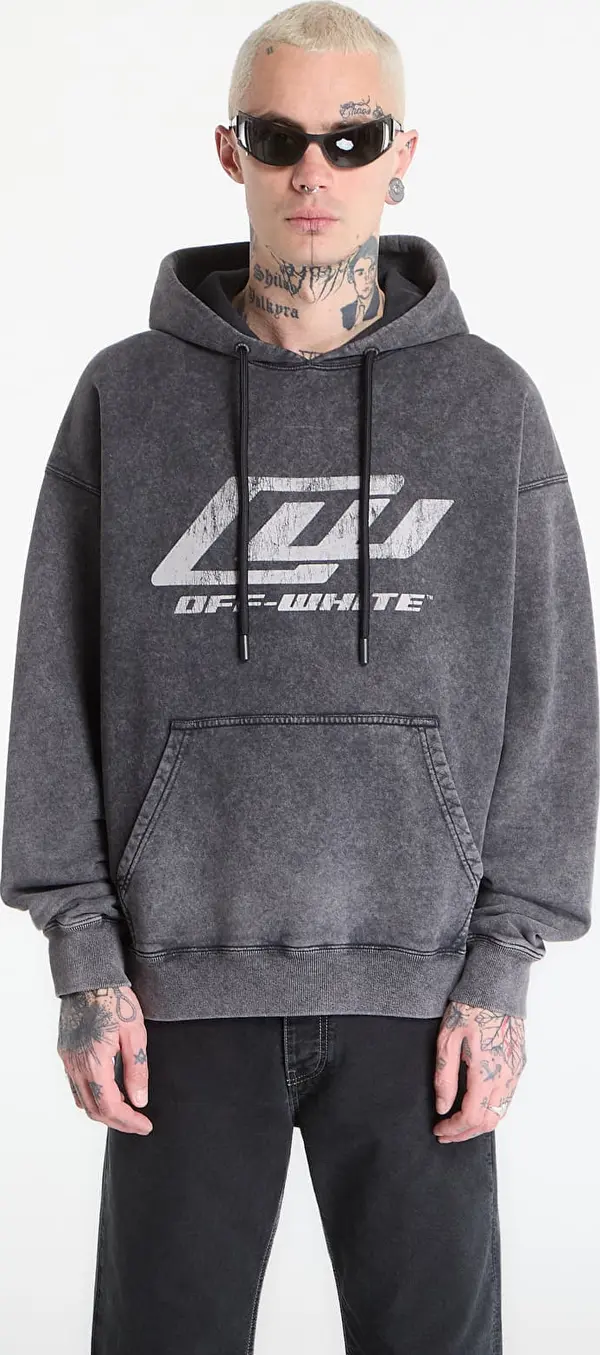 Off-White Hoodica Off-White Ow Racing Skate Hoodie Mareado Black XL