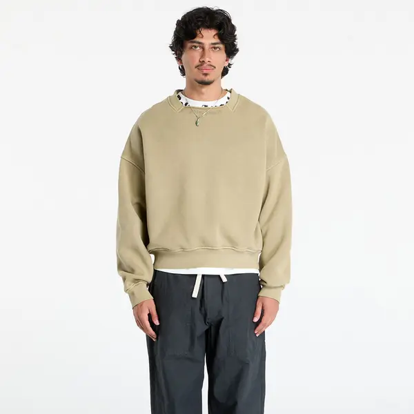 Palm Angels Hoodica Palm Angels Curved Logo Loose Collar Crew Army Green/ Dark Green XXL