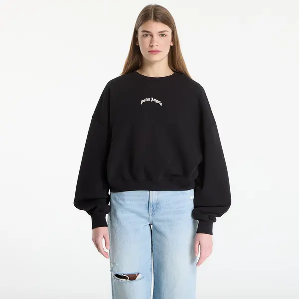 Palm Angels Hoodica Palm Angels Curved Logo Loose Crop Crew Black/ Tofu S