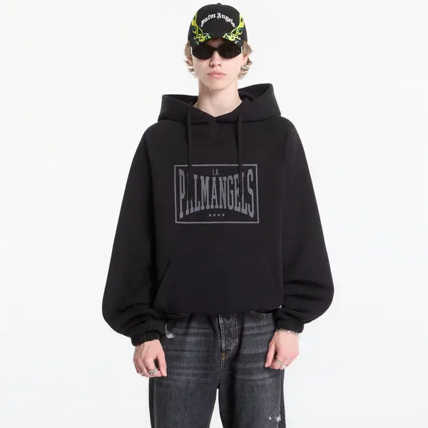 Palm Angels Hoodica Palm Angels Vintage Box Logo Loose Hoodie Black/ Grey S