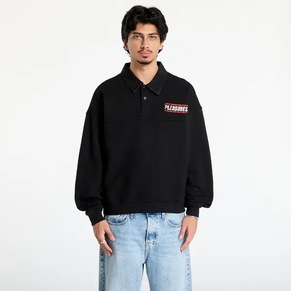 PLEASURES Hoodica PLEASURES Gentle Polo Sweatshirt Black XL