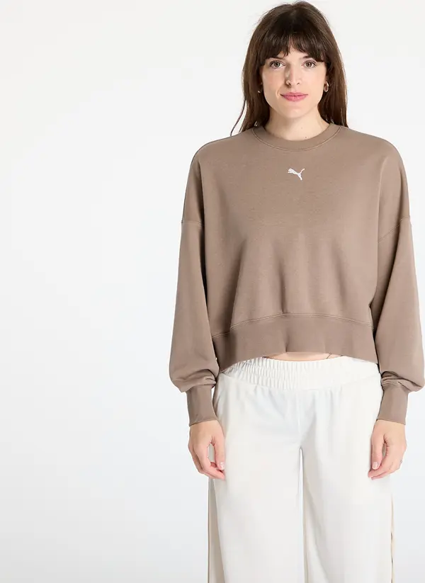 Puma Hoodica Puma Wardrobe Essentials Over-Oversized Crew TR Totally Taupe L