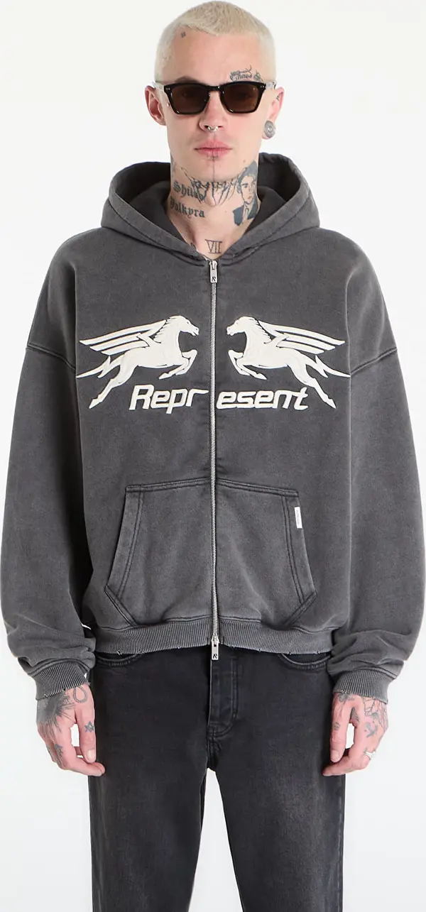 REPRESENT Hoodica REPRESENT Pegasus Zip Through Hoodie UNISEX Vintage Grey XL