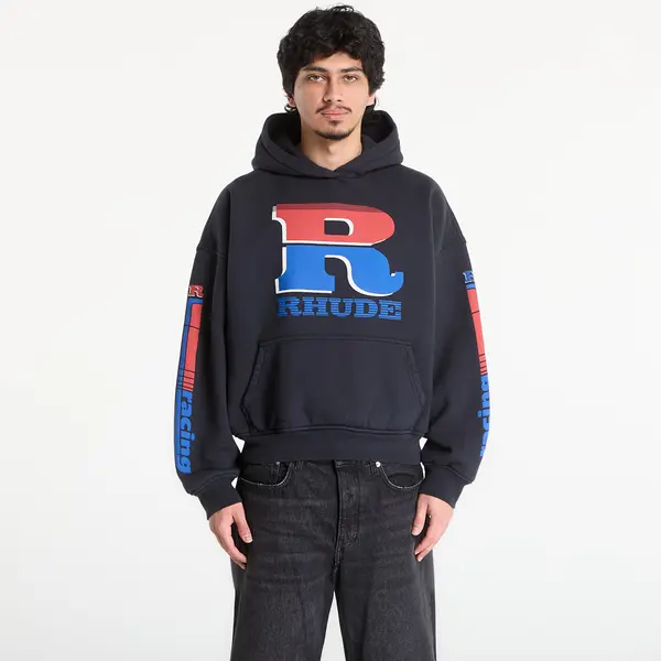 Rhude Hoodica Rhude Split Petrol Logo Hoodie Vintage Black/ Red/ Blue S