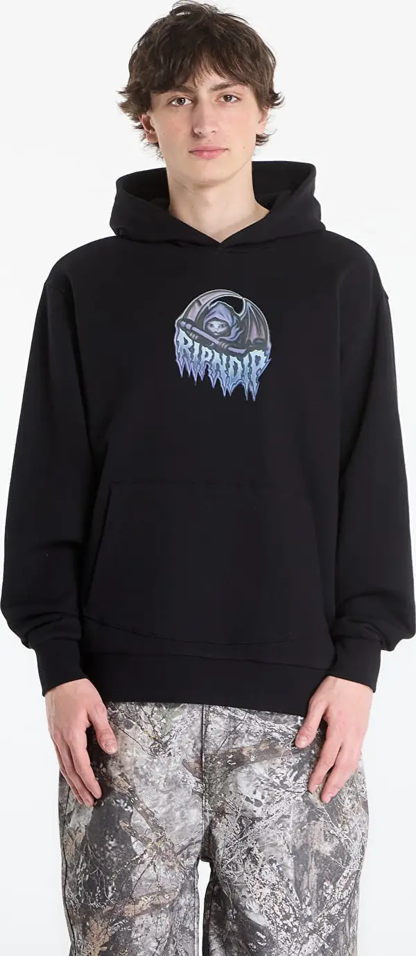 RIPNDIP Hoodica RIPNDIP Out Of Time Hoodie Black Wash XL