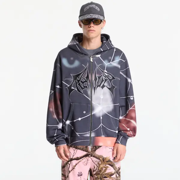 RIPNDIP Hoodica RIPNDIP Redemption Zipup Hoodie Charcoal Sun Fade XXL
