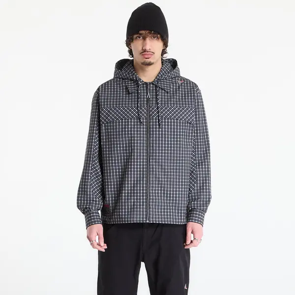 ROA Hoodica ROA Aair Floweave Printed Check Long Sleeve Hooded Shirt Anthracite S