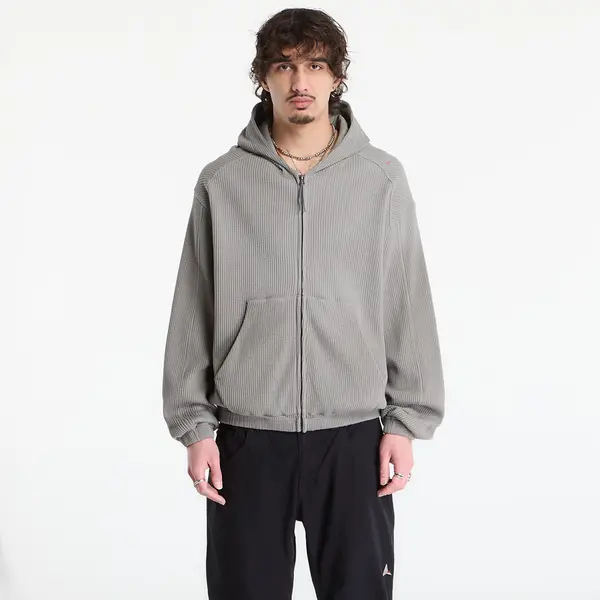 ROA Hoodica ROA Bee Sun Faded Organic Waffle Zip Up Hoodie Grey XL