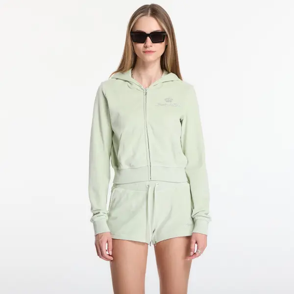 Sporty & Rich Hoodica Sporty & Rich Juicy Script Velour Zip Hoodie Sage M