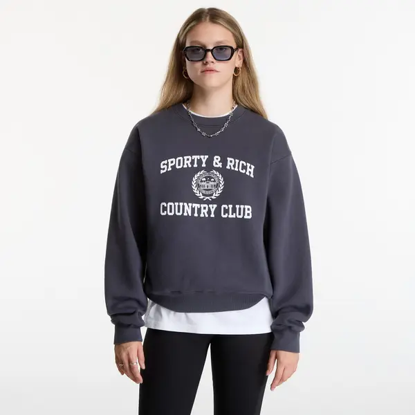 Sporty & Rich Hoodica Sporty & Rich Varsity Crest Crewneck UNISEX Carbon XL
