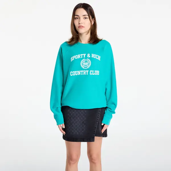 Sporty & Rich Hoodica Sporty & Rich Varsity Crest Soft Crewneck UNISEX Spring Green L