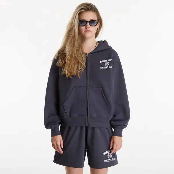 Sporty & Rich Hoodica Sporty & Rich Varsity Crest Zip Hoodie UNISEX Carbon S