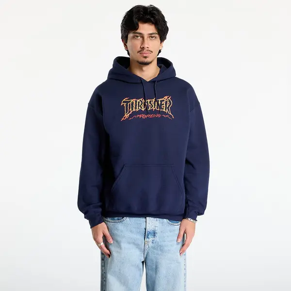 Thrasher Hoodica Thrasher Cracked by Exteenager Hoodie Navy M