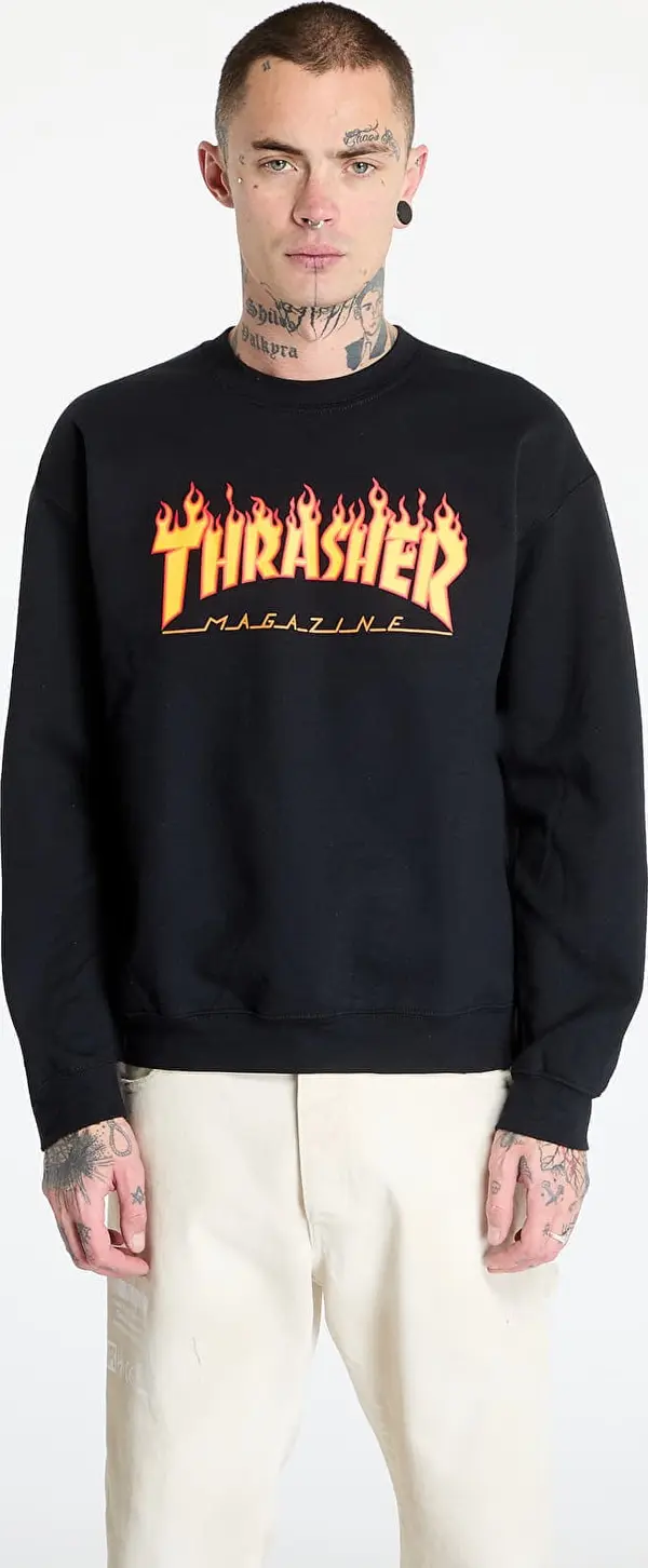 Thrasher Hoodica Thrasher Flame Crewneck Black L