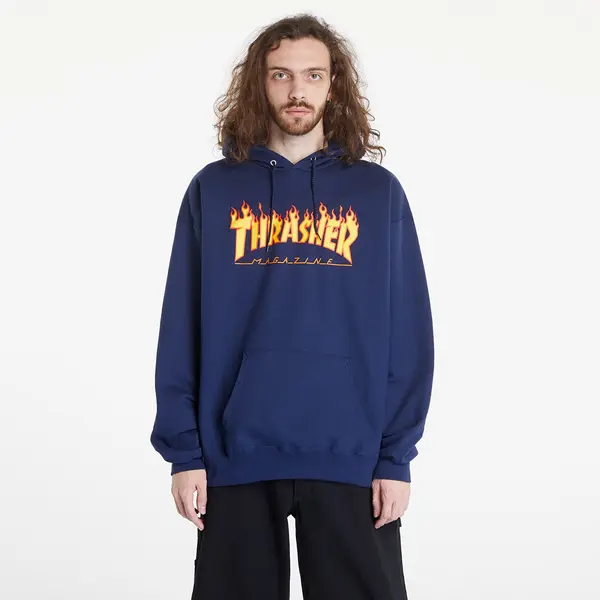 Thrasher Hoodica Thrasher Flame Logo Hoodie Navy Blue S