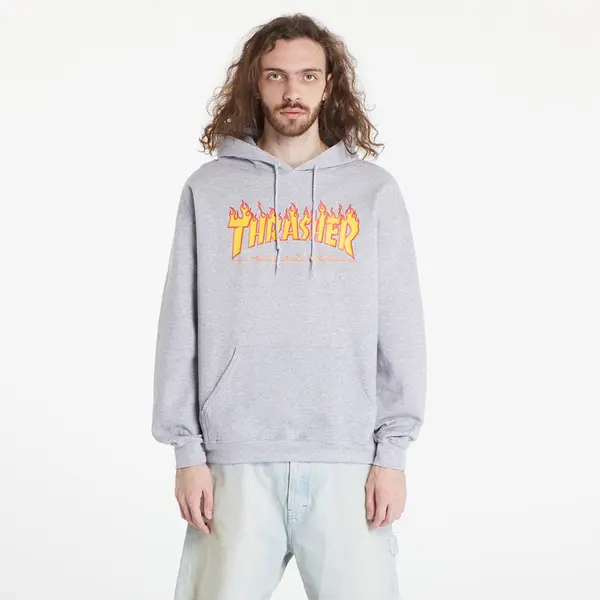 Thrasher Hoodica Thrasher Flame Logo Hoody Melange Grey L