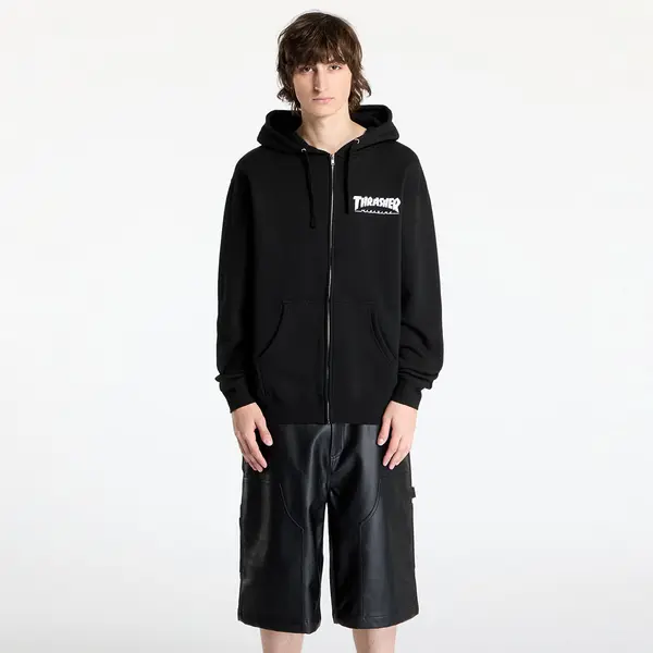 Thrasher Hoodica Thrasher Magazine Logo Zip Hood Black S