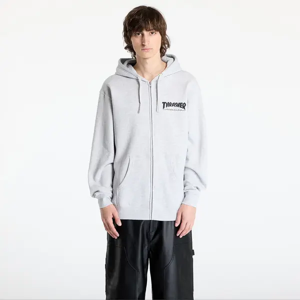 Thrasher Hoodica Thrasher Magazine Logo Zip Hoody Melange Grey XL