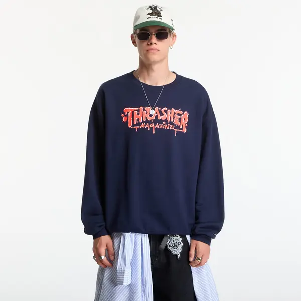Thrasher Hoodica Thrasher Wet Paint Crewneck Blue XL
