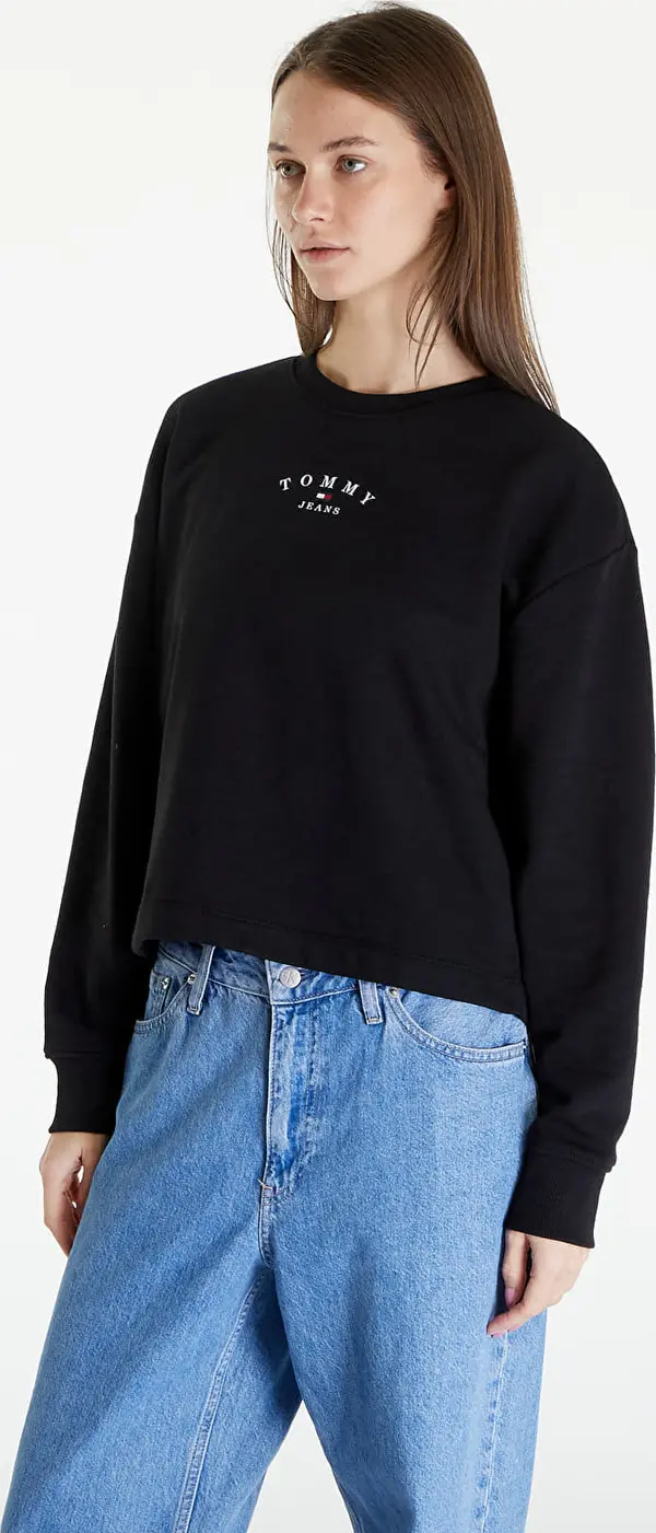 Tommy Hilfiger Hoodica Tommy Jeans Essential Logo 2 Relaxed Fit Crewneck Black L