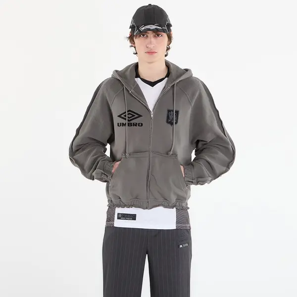 Umbro Hoodica Umbro by SlamJam Royal Arms Zip Masked Hoodie Smock Grey M