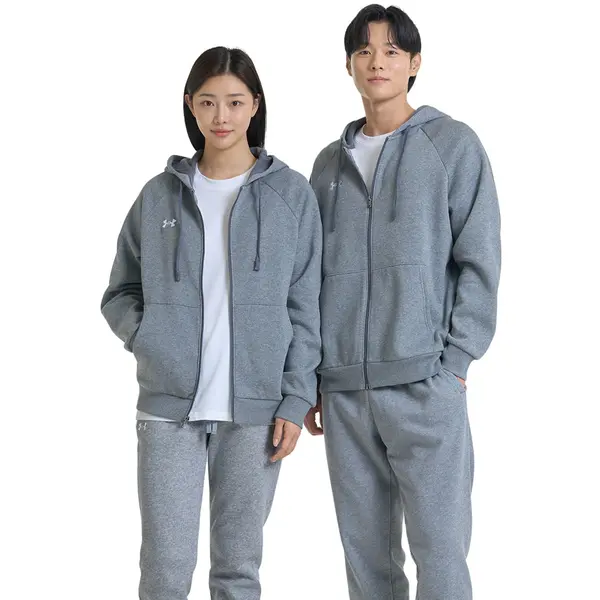 Under Armour Hoodica Under Armour Rival Fleece FZ Hoodie Castlerock Light Heather/ White S