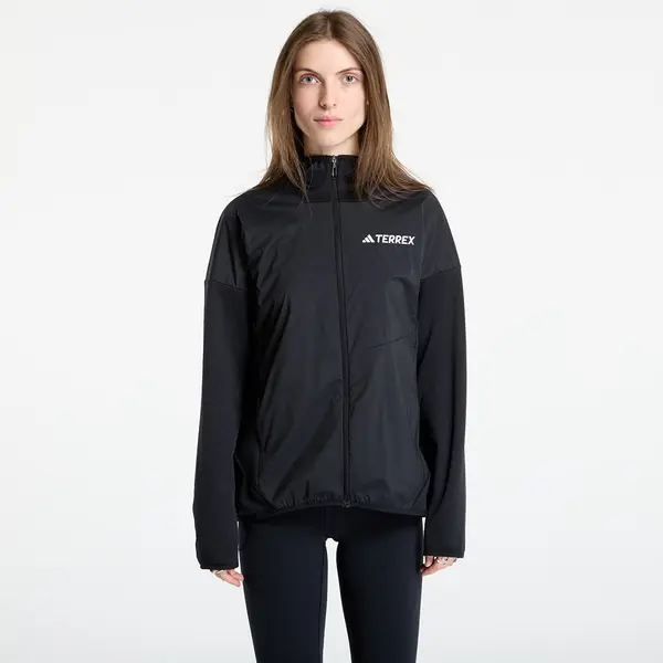 adidas Performance Jakna adidas Terrex Xperior Climawarm+ Wind Light Fleece Hooded Jacket Black/ Carbon/ Semi Impact Orange M