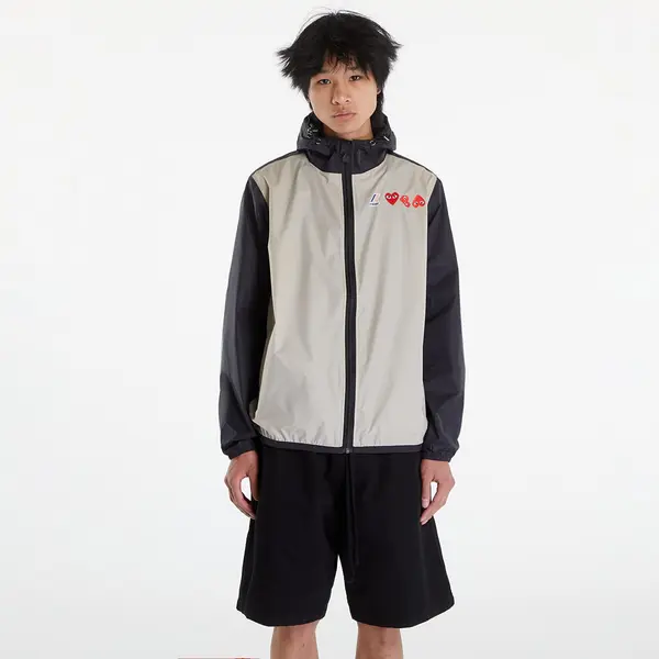 Comme des Garçons PLAY Jakna Comme des Garçons PLAY x K-Way Claude Contrast Jacket UNISEX Beige Grey/ Black XXL