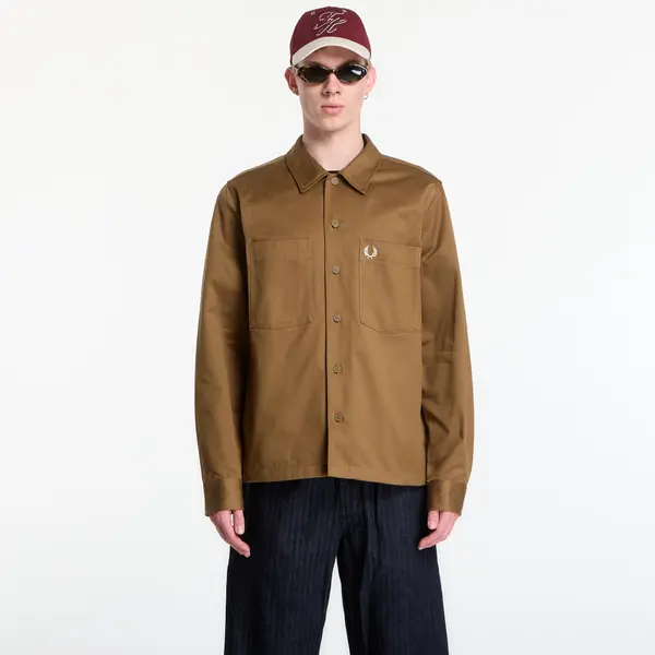 FRED PERRY Jakna Fred Perry Twill Overshirt Brown L