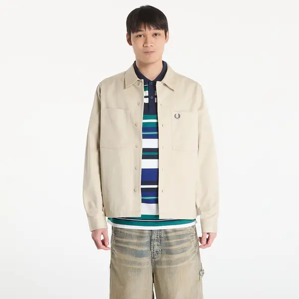 FRED PERRY Jakna FRED PERRY Twill Overshirt Oatmeal XL