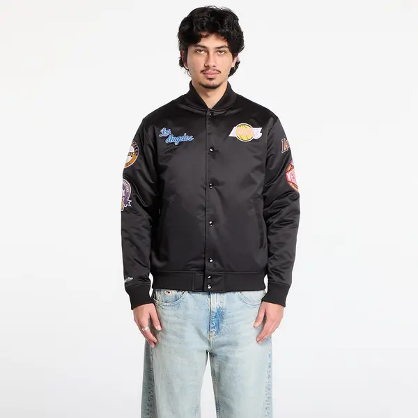 Mitchell & Ness Jakna Mitchell & Ness NBA Blackout Heavyweight Satin Jacket Los Angeles Lakers Black M