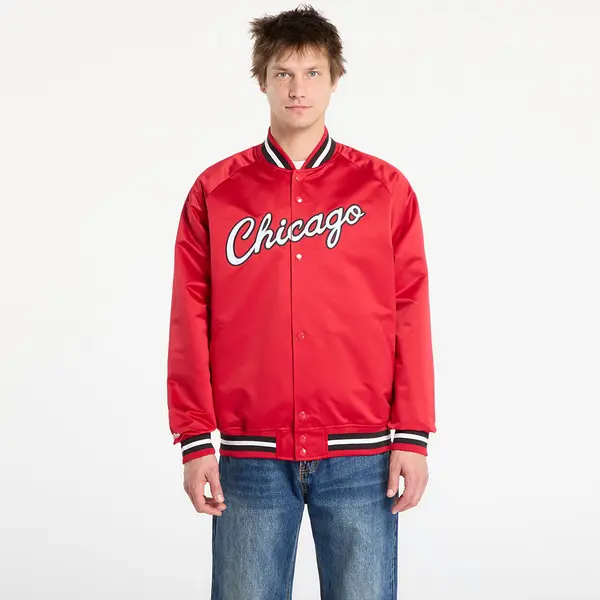 Mitchell & Ness Jakna Mitchell & Ness NBA Lightweight Satin Jacket Vintage Logo Bulls Scarlet XXL