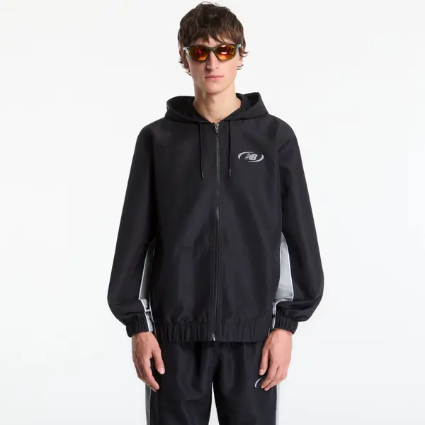 New Balance Jakna New Balance Trackside Woven Jacket Black/ Slate Grey XL