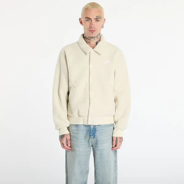 Nike Jakna Nike Sportswear Club Men's High-Pile Fleece Coaches Jacket Lt Khaki/ White S