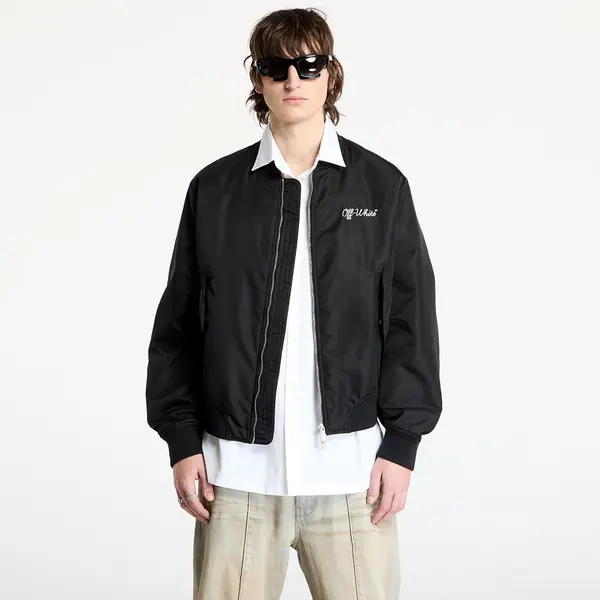 Off-White Jakna Off-White Script Nyl Varsity Bomber Black/ White XL